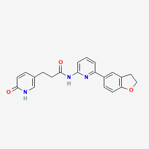 molecular formula C21H19N3O3 B7078401 N-[6-(2,3-dihydro-1-benzofuran-5-yl)pyridin-2-yl]-3-(6-oxo-1H-pyridin-3-yl)propanamide 