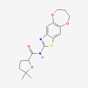 molecular formula C17H20N2O4S B7078406 N-(7,8-dihydro-6H-[1,4]dioxepino[2,3-f][1,3]benzothiazol-2-yl)-5,5-dimethyloxolane-2-carboxamide 