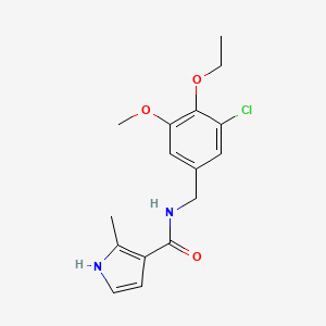molecular formula C16H19ClN2O3 B7078422 N-[(3-chloro-4-ethoxy-5-methoxyphenyl)methyl]-2-methyl-1H-pyrrole-3-carboxamide 
