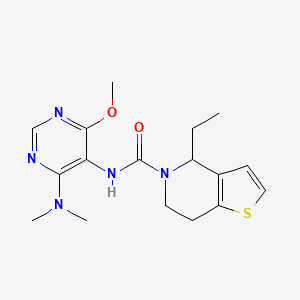 molecular formula C17H23N5O2S B7078581 N-[4-(dimethylamino)-6-methoxypyrimidin-5-yl]-4-ethyl-6,7-dihydro-4H-thieno[3,2-c]pyridine-5-carboxamide 