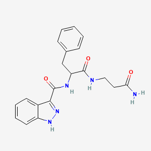 molecular formula C20H21N5O3 B7078604 N-[1-[(3-amino-3-oxopropyl)amino]-1-oxo-3-phenylpropan-2-yl]-1H-indazole-3-carboxamide 
