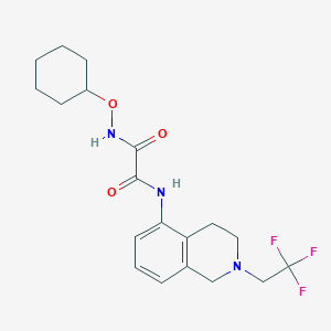 molecular formula C19H24F3N3O3 B7078659 N'-cyclohexyloxy-N-[2-(2,2,2-trifluoroethyl)-3,4-dihydro-1H-isoquinolin-5-yl]oxamide 