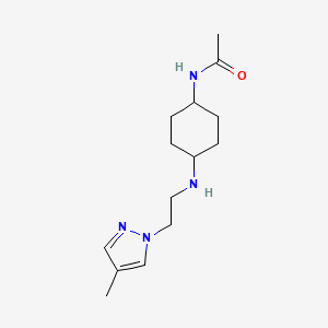 molecular formula C14H24N4O B7078704 N-[4-[2-(4-methylpyrazol-1-yl)ethylamino]cyclohexyl]acetamide 
