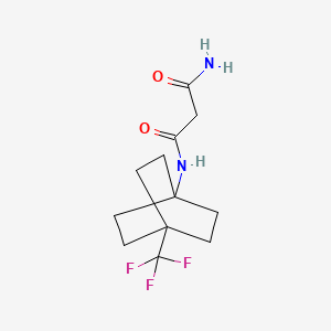 molecular formula C12H17F3N2O2 B7078750 N'-[4-(trifluoromethyl)-1-bicyclo[2.2.2]octanyl]propanediamide 