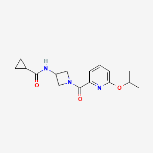 molecular formula C16H21N3O3 B7078810 N-[1-(6-propan-2-yloxypyridine-2-carbonyl)azetidin-3-yl]cyclopropanecarboxamide 