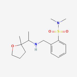 molecular formula C16H26N2O3S B7078827 N,N-dimethyl-2-[[1-(2-methyloxolan-2-yl)ethylamino]methyl]benzenesulfonamide 