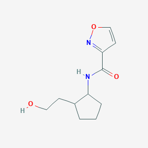 molecular formula C11H16N2O3 B7078830 N-[2-(2-hydroxyethyl)cyclopentyl]-1,2-oxazole-3-carboxamide 