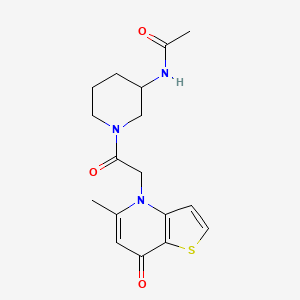 molecular formula C17H21N3O3S B7078853 N-[1-[2-(5-methyl-7-oxothieno[3,2-b]pyridin-4-yl)acetyl]piperidin-3-yl]acetamide 