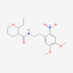 molecular formula C18H26N2O6 B7078874 N-[2-(4,5-dimethoxy-2-nitrophenyl)ethyl]-2-ethyloxane-3-carboxamide 