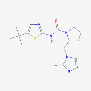 molecular formula C17H25N5OS B7078932 N-(5-tert-butyl-1,3-thiazol-2-yl)-2-[(2-methylimidazol-1-yl)methyl]pyrrolidine-1-carboxamide 