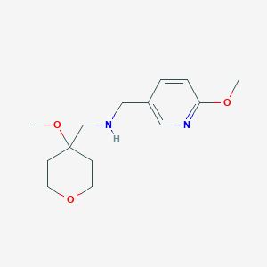 molecular formula C14H22N2O3 B7078938 N-[(4-methoxyoxan-4-yl)methyl]-1-(6-methoxypyridin-3-yl)methanamine 