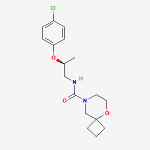 molecular formula C17H23ClN2O3 B7078964 N-[(2S)-2-(4-chlorophenoxy)propyl]-5-oxa-8-azaspiro[3.5]nonane-8-carboxamide 