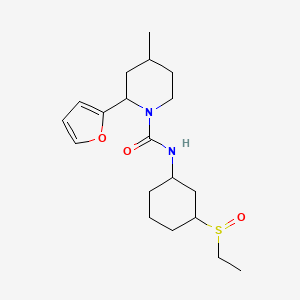 molecular formula C19H30N2O3S B7079017 N-(3-ethylsulfinylcyclohexyl)-2-(furan-2-yl)-4-methylpiperidine-1-carboxamide 