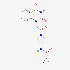 molecular formula C17H18N4O4 B7079018 N-[1-[2-(2,4-dioxoquinazolin-1-yl)acetyl]azetidin-3-yl]cyclopropanecarboxamide 