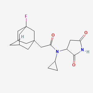 molecular formula C19H25FN2O3 B7079117 N-cyclopropyl-N-(2,5-dioxopyrrolidin-3-yl)-2-(3-fluoro-1-adamantyl)acetamide 