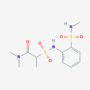 molecular formula C12H19N3O5S2 B7079240 N,N-dimethyl-2-[[2-(methylsulfamoyl)phenyl]sulfamoyl]propanamide 