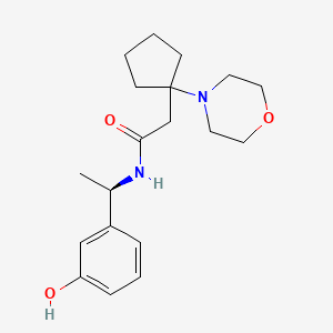 molecular formula C19H28N2O3 B7079310 N-[(1R)-1-(3-hydroxyphenyl)ethyl]-2-(1-morpholin-4-ylcyclopentyl)acetamide 
