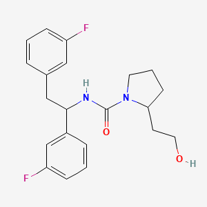 molecular formula C21H24F2N2O2 B7079347 N-[1,2-bis(3-fluorophenyl)ethyl]-2-(2-hydroxyethyl)pyrrolidine-1-carboxamide 