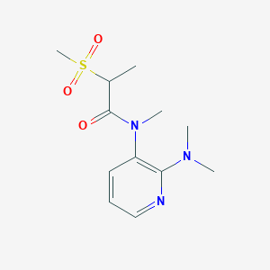 molecular formula C12H19N3O3S B7079359 N-[2-(dimethylamino)pyridin-3-yl]-N-methyl-2-methylsulfonylpropanamide 