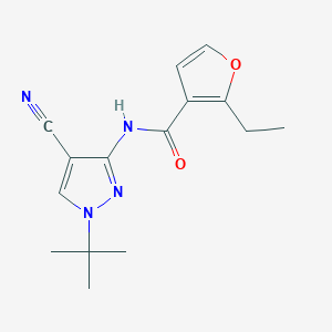 molecular formula C15H18N4O2 B7079369 N-(1-tert-butyl-4-cyanopyrazol-3-yl)-2-ethylfuran-3-carboxamide 
