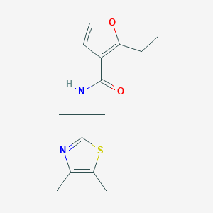 molecular formula C15H20N2O2S B7079375 N-[2-(4,5-dimethyl-1,3-thiazol-2-yl)propan-2-yl]-2-ethylfuran-3-carboxamide 
