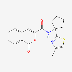 molecular formula C19H18N2O3S B7079389 N-[1-(4-methyl-1,3-thiazol-2-yl)cyclopentyl]-1-oxoisochromene-3-carboxamide 