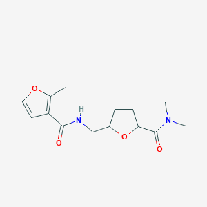 molecular formula C15H22N2O4 B7079396 N-[[5-(dimethylcarbamoyl)oxolan-2-yl]methyl]-2-ethylfuran-3-carboxamide 