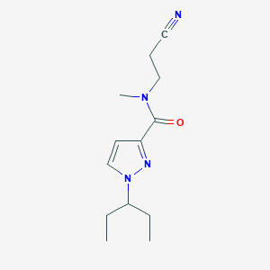 molecular formula C13H20N4O B7079674 N-(2-cyanoethyl)-N-methyl-1-pentan-3-ylpyrazole-3-carboxamide 