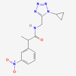 molecular formula C14H16N6O3 B7079696 N-[(1-cyclopropyltetrazol-5-yl)methyl]-2-(3-nitrophenyl)propanamide 