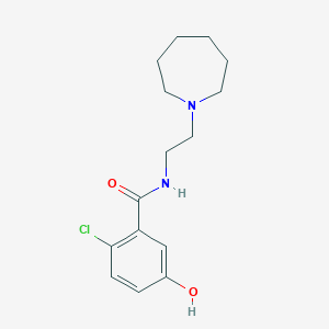 molecular formula C15H21ClN2O2 B7079716 N-[2-(azepan-1-yl)ethyl]-2-chloro-5-hydroxybenzamide 