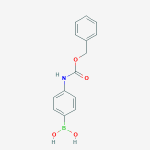 molecular formula C14H14BNO4 B070799 (4-(((Benzyloxy)carbonyl)amino)phenyl)boronic acid CAS No. 192804-36-7