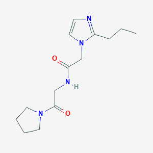 molecular formula C14H22N4O2 B7079918 N-(2-oxo-2-pyrrolidin-1-ylethyl)-2-(2-propylimidazol-1-yl)acetamide 