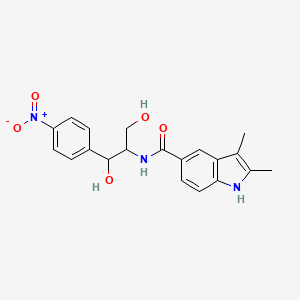 molecular formula C20H21N3O5 B7079952 N-[1,3-dihydroxy-1-(4-nitrophenyl)propan-2-yl]-2,3-dimethyl-1H-indole-5-carboxamide 