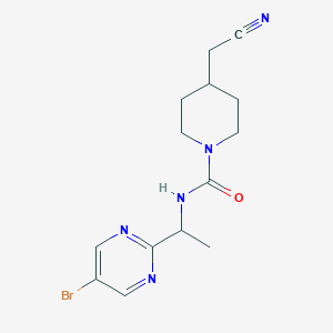 molecular formula C14H18BrN5O B7079956 N-[1-(5-bromopyrimidin-2-yl)ethyl]-4-(cyanomethyl)piperidine-1-carboxamide 