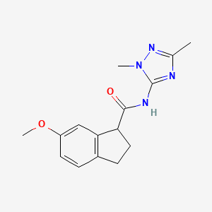 molecular formula C15H18N4O2 B7080017 N-(2,5-dimethyl-1,2,4-triazol-3-yl)-6-methoxy-2,3-dihydro-1H-indene-1-carboxamide 