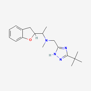 molecular formula C18H26N4O B7080043 N-[(3-tert-butyl-1H-1,2,4-triazol-5-yl)methyl]-1-(2,3-dihydro-1-benzofuran-2-yl)-N-methylethanamine 