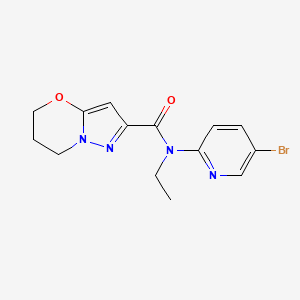 molecular formula C14H15BrN4O2 B7080058 N-(5-bromopyridin-2-yl)-N-ethyl-6,7-dihydro-5H-pyrazolo[5,1-b][1,3]oxazine-2-carboxamide 