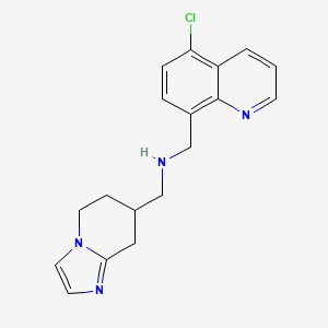 molecular formula C18H19ClN4 B7080160 N-[(5-chloroquinolin-8-yl)methyl]-1-(5,6,7,8-tetrahydroimidazo[1,2-a]pyridin-7-yl)methanamine 