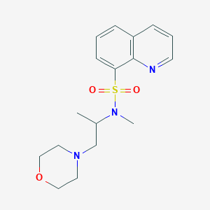 molecular formula C17H23N3O3S B7080219 N-methyl-N-(1-morpholin-4-ylpropan-2-yl)quinoline-8-sulfonamide 