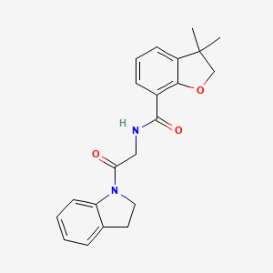 molecular formula C21H22N2O3 B7080240 N-[2-(2,3-dihydroindol-1-yl)-2-oxoethyl]-3,3-dimethyl-2H-1-benzofuran-7-carboxamide 