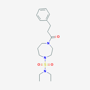 molecular formula C18H29N3O3S B7080287 N,N-diethyl-4-(3-phenylpropanoyl)-1,4-diazepane-1-sulfonamide 