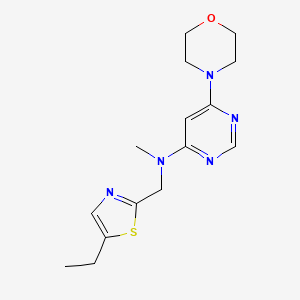 molecular formula C15H21N5OS B7080288 N-[(5-ethyl-1,3-thiazol-2-yl)methyl]-N-methyl-6-morpholin-4-ylpyrimidin-4-amine 