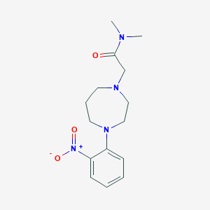 molecular formula C15H22N4O3 B7080296 N,N-dimethyl-2-[4-(2-nitrophenyl)-1,4-diazepan-1-yl]acetamide 