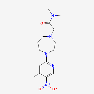 molecular formula C15H23N5O3 B7080330 N,N-dimethyl-2-[4-(4-methyl-5-nitropyridin-2-yl)-1,4-diazepan-1-yl]acetamide 