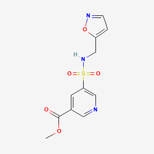 molecular formula C11H11N3O5S B7080402 Methyl 5-(1,2-oxazol-5-ylmethylsulfamoyl)pyridine-3-carboxylate 