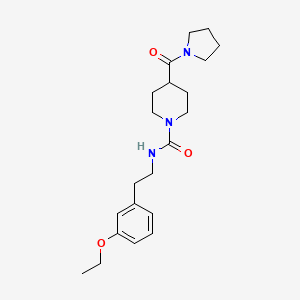 molecular formula C21H31N3O3 B7080414 N-[2-(3-ethoxyphenyl)ethyl]-4-(pyrrolidine-1-carbonyl)piperidine-1-carboxamide 