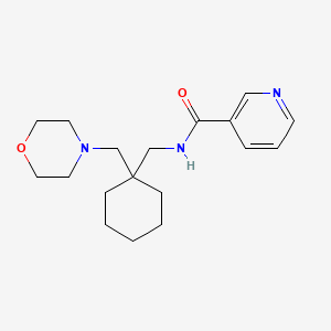 molecular formula C18H27N3O2 B7080494 N-[[1-(morpholin-4-ylmethyl)cyclohexyl]methyl]pyridine-3-carboxamide 