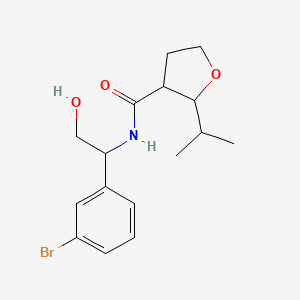 molecular formula C16H22BrNO3 B7080530 N-[1-(3-bromophenyl)-2-hydroxyethyl]-2-propan-2-yloxolane-3-carboxamide 