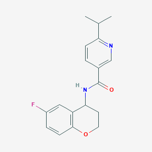 molecular formula C18H19FN2O2 B7080837 N-(6-fluoro-3,4-dihydro-2H-chromen-4-yl)-6-propan-2-ylpyridine-3-carboxamide 