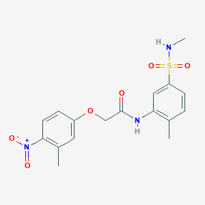 molecular formula C17H19N3O6S B7080867 N-[2-methyl-5-(methylsulfamoyl)phenyl]-2-(3-methyl-4-nitrophenoxy)acetamide 